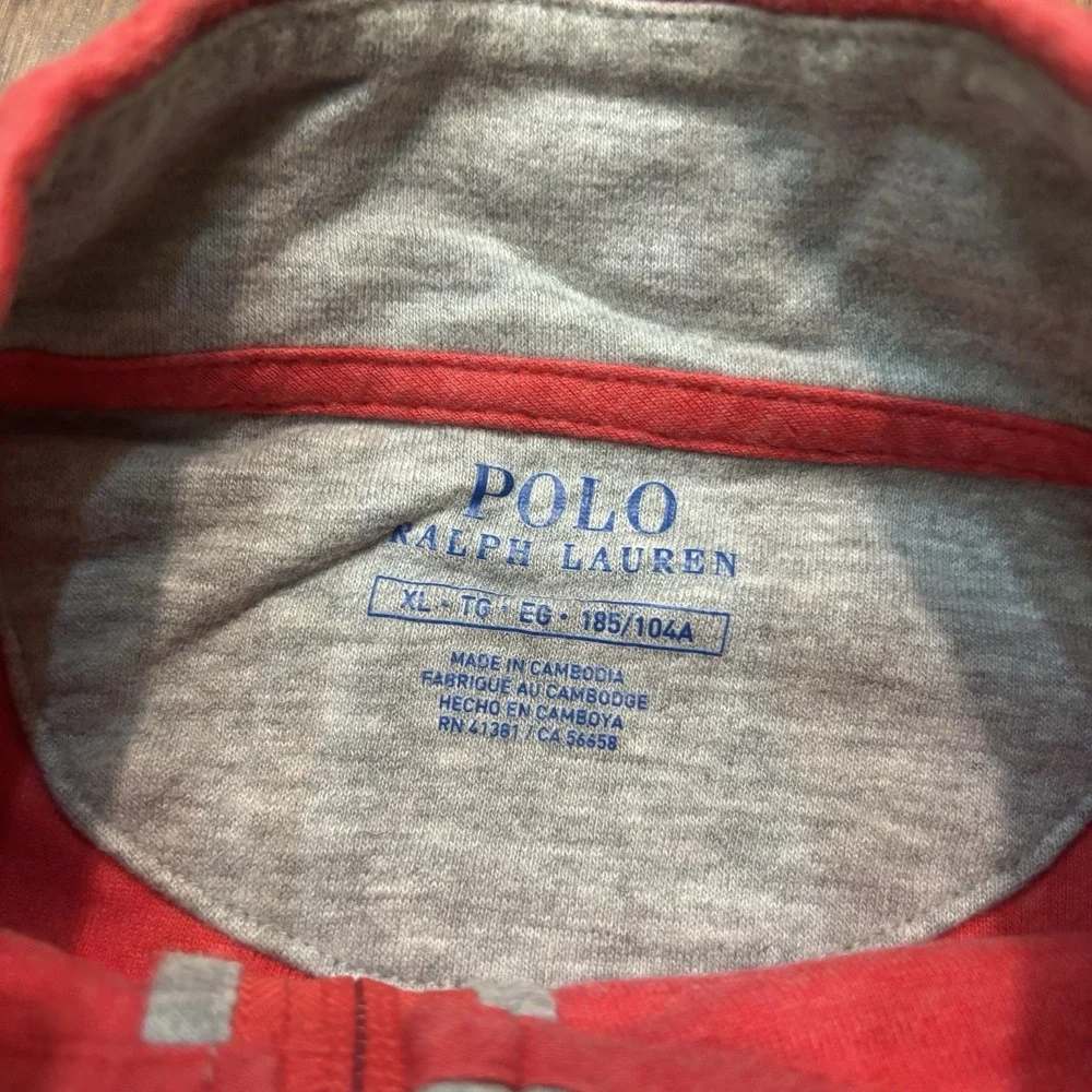 Vintage Polo Ralph Lauren 1/4 Zip Sweater Red Men's XL Y2K Preppy Ivy Wear